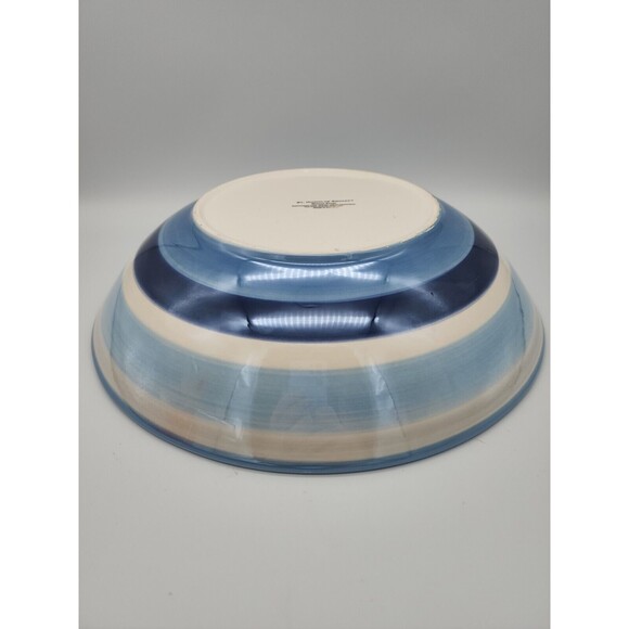 St. Nicholas Square WINTER FROST 12.5" Round 2.5 qt Serving Bowl Blue Snowflakes - Picture 8 of 12